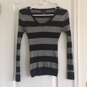 Black and grey striped long sleeve